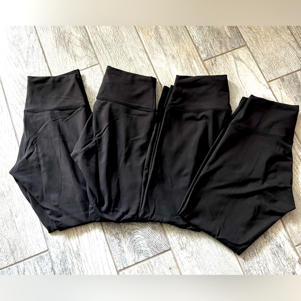FOUR Pairs of Lululemon WunderTrain Contour Fit Leggings, Size 10 25 Inch